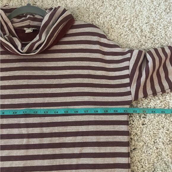 J. Crew Maroon Striped Cowl Neck Pullover Sweater Size XS - Picture 5 of 6